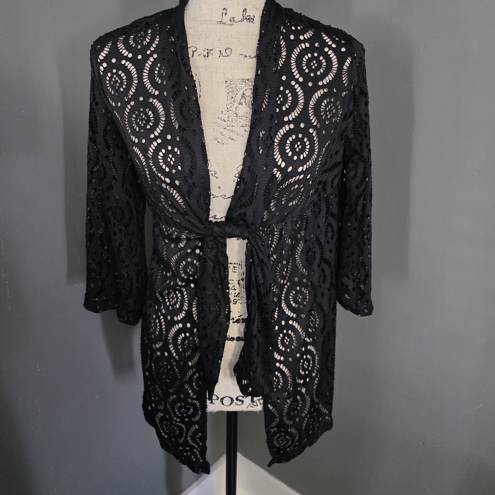 Catalina Black Lace Robe